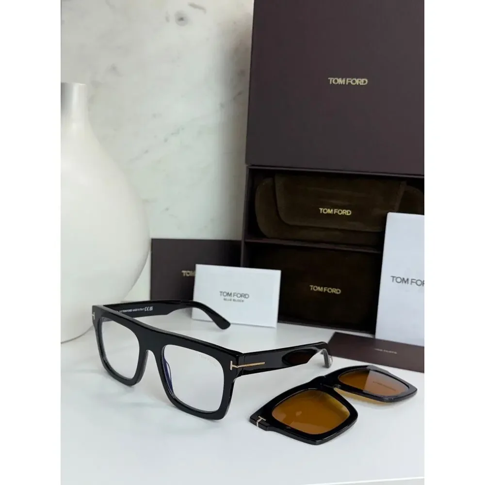 NEW Tom Ford FT6068-B Fausto Clip On Bluelight Frames in Black Yellow